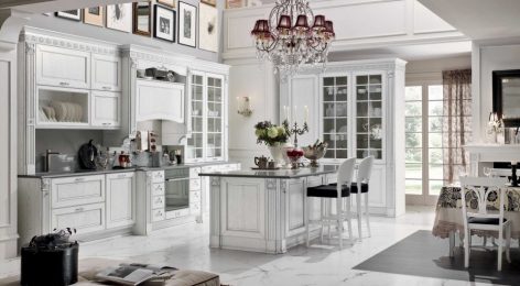 Белая классическая кухня